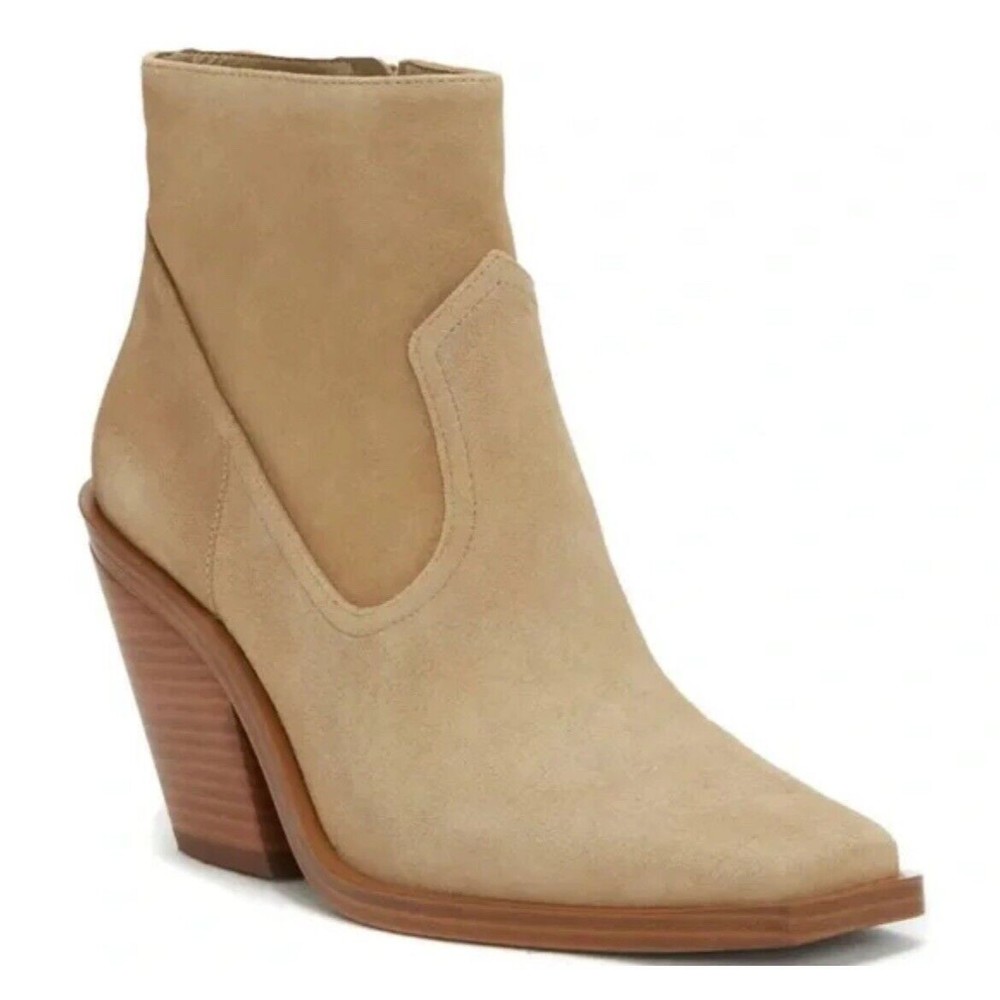 Vince Camuto Gredile Pointed Toe Suede Western Heel Bootie Size 9.5
